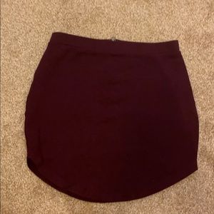 SOLD! Forever 21 Curved hem Maroon Bodycon Skirt